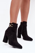 Botki Model Lymall 168-521 Black Zamsz - Step in style Step in style