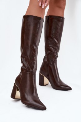 Kozaki Model Alessine 7661A Czekolada - Step in style Step in style