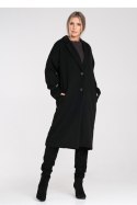 Płaszcz Damski Model M1111 Black - Figl Figl Płaszcz Damski Model M1111 Black - Figl Figl