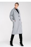Płaszcz Damski Model M1111 Grey - Figl Figl Płaszcz Damski Model M1111 Grey - Figl Figl