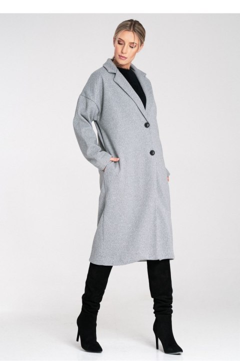 Płaszcz Damski Model M1111 Grey - Figl Figl Płaszcz Damski Model M1111 Grey - Figl Figl