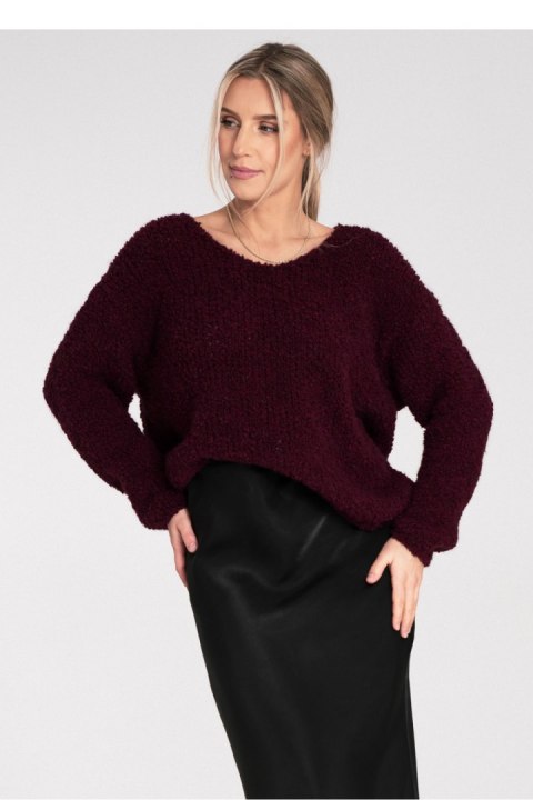 Sweter Damski Model M1108 Bordo - Figl Figl Sweter Damski Model M1108 Bordo - Figl Figl
