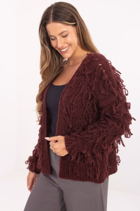 Sweter Kardigan Model MI-SW-1308.21 Bordo - Rue Paris Rue Paris Sweter Kardigan Model MI-SW-1308.21 Bordo - Rue Paris Rue Paris