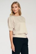Bluza z krótkim rękawem BL12 Beige - Nife Nife