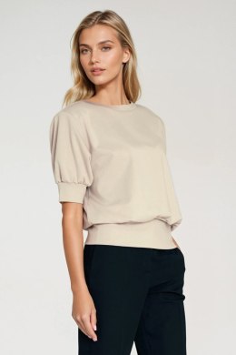 Bluza z krótkim rękawem BL12 Beige - Nife Nife