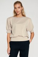 Bluza z krótkim rękawem BL12 Beige - Nife Nife