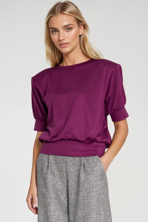 Bluza z krótkim rękawem BL12 Purpura - Nife Nife