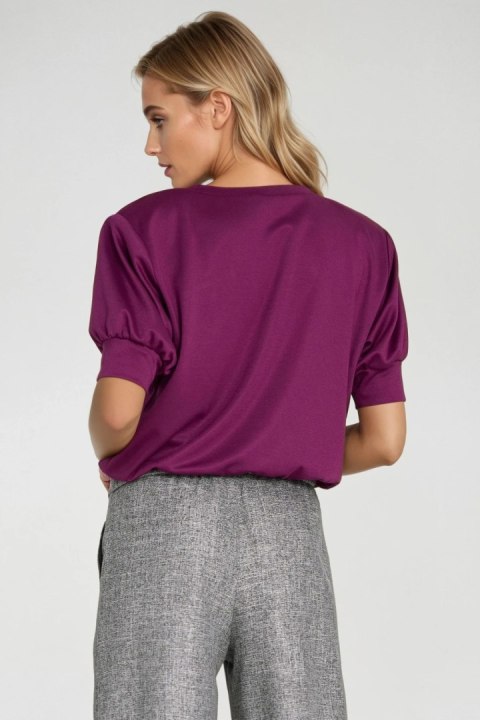 Bluza z krótkim rękawem BL12 Purpura - Nife Nife Bluza z krótkim rękawem BL12 Purpura - Nife Nife