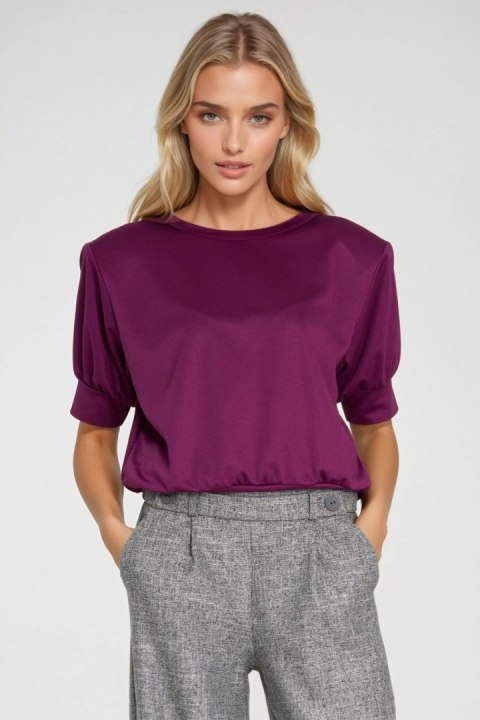 Bluza z krótkim rękawem BL12 Purpura - Nife Nife Bluza z krótkim rękawem BL12 Purpura - Nife Nife