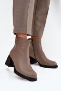 Botki Model Vinceza 91159 Dark Beige - Step in style Step in style Botki Model Vinceza 91159 Dark Beige - Step in style Step in style