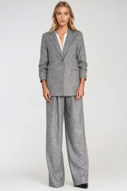 Marynarka z zakładkami na rękawach Z82 Grey Melange - Nife Nife