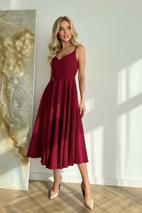 Sukienka Model 244-10 Bordo - Bicotone Bicotone Sukienka Model 244-10 Bordo - Bicotone Bicotone