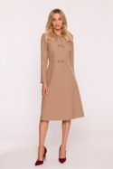 Sukienka Model S413 Beige - Stylove Stylove Sukienka Model S413 Beige - Stylove Stylove