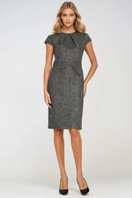 Sukienka z zakładkami na dekolcie Z275 Black - Nife Nife