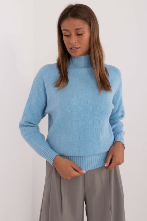 Sweter Damski Model AT-SW-2339.54 Blue - AT AT Sweter Damski Model AT-SW-2339.54 Blue - AT AT