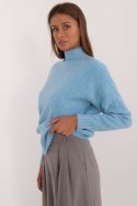 Sweter Damski Model AT-SW-2339.54 Blue - AT AT Sweter Damski Model AT-SW-2339.54 Blue - AT AT