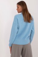 Sweter Damski Model AT-SW-2339.54 Blue - AT AT Sweter Damski Model AT-SW-2339.54 Blue - AT AT