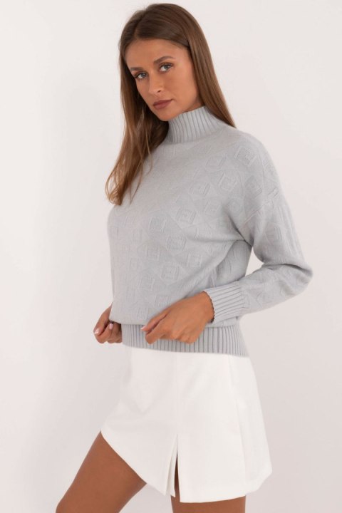 Sweter Damski Model AT-SW-2339.54 Light Grey - AT AT Sweter Damski Model AT-SW-2339.54 Light Grey - AT AT