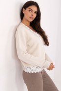 Sweter Damski Model PM-SW-F513.16 Light Beige - Factory Price Factory Price Sweter Damski Model PM-SW-F513.16 Light Beige - Factory Price Factory Price
