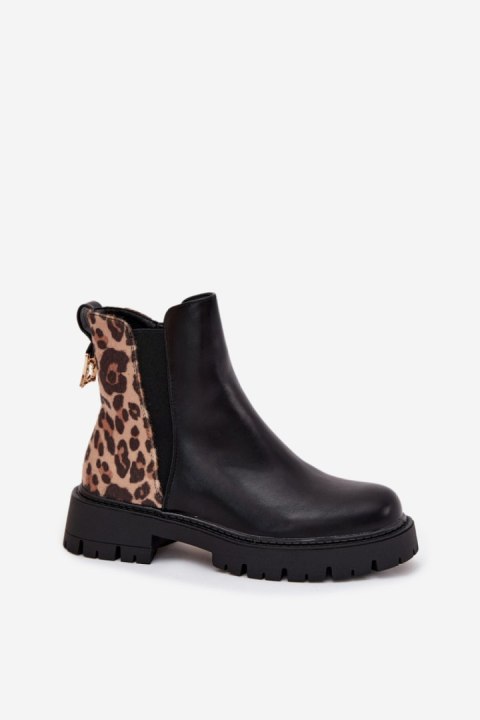 Botki Model Calista HB-308 Panterka/Black - Step in style Step in style Botki Model Calista HB-308 Panterka/Black - Step in style Step in style