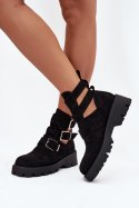 Botki Model Helisse 7631A Black Zamsz - Step in style Step in style