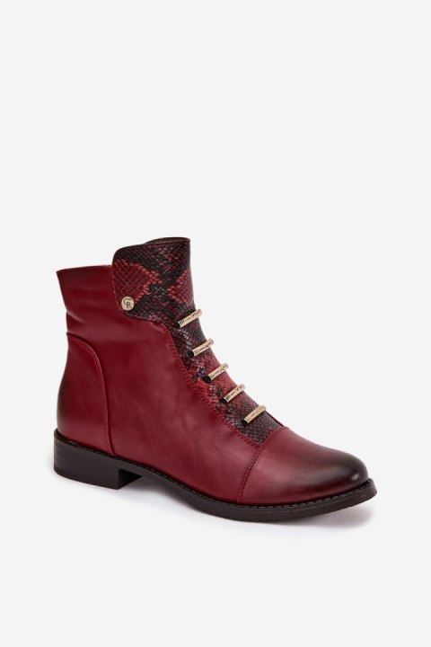 Botki Model Labise ASA62-16 Bordo wzór - Step in style Step in style Botki Model Labise ASA62-16 Bordo wzór - Step in style Step in style