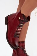 Botki Model Labise ASA62-16 Bordo wzór - Step in style Step in style