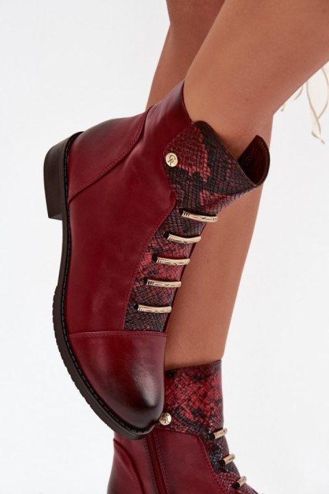 Botki Model Labise ASA62-16 Bordo wzór - Step in style Step in style Botki Model Labise ASA62-16 Bordo wzór - Step in style Step in style