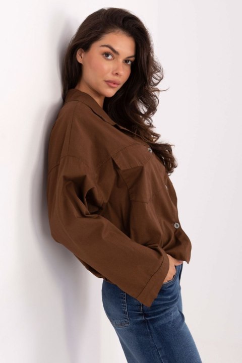 Koszula Damska Model IT-KS-FL9273.86 Brown - Rue Paris Rue Paris Koszula Damska Model IT-KS-FL9273.86 Brown - Rue Paris Rue Paris