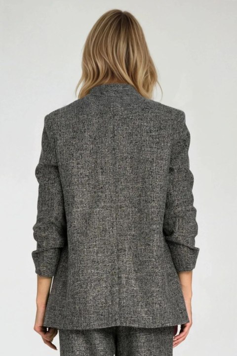 Marynarka z zakładkami na rękawach Z82 Black Melange - Nife Nife