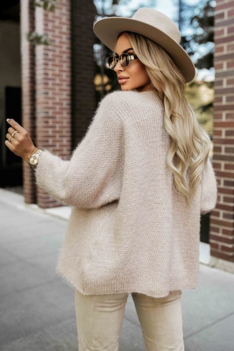 Sweter Kardigan Model 631-1 Beige - Numoco Numoco Sweter Kardigan Model 631-1 Beige - Numoco Numoco