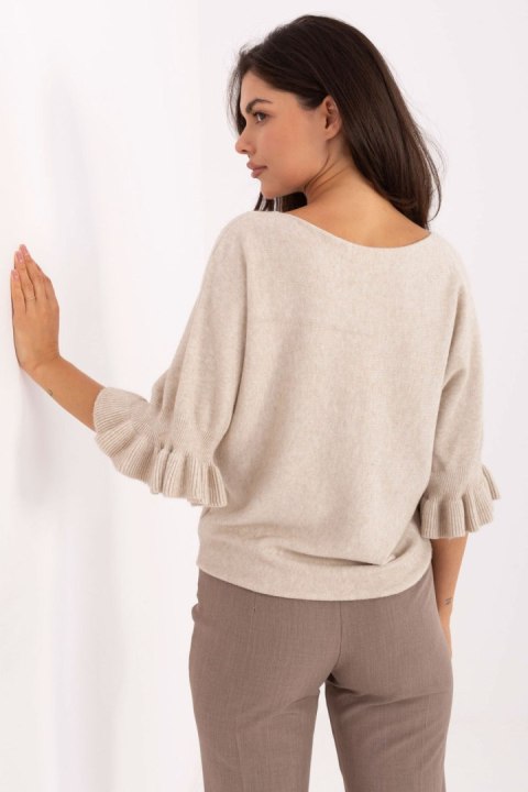 Sweter Damski Model IT-SW-99244.65 Beige - Italy Moda Italy Moda Sweter Damski Model IT-SW-99244.65 Beige - Italy Moda Italy Moda