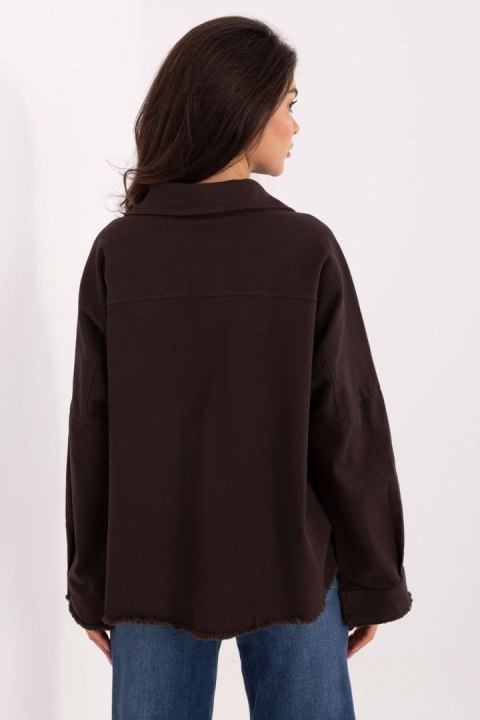 Koszula Damska Model IT-KS-FL5779.87 Dark Brown - Rue Paris Rue Paris Koszula Damska Model IT-KS-FL5779.87 Dark Brown - Rue Paris Rue Paris
