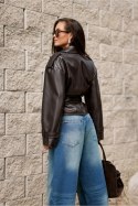 Kurtka Damska Model Lorina CBR KUR0031 Dark Brown - Roco Fashion Roco Fashion