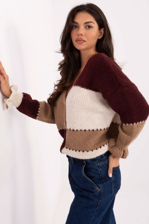 Sweter Damski Model MI-SW-0903.87 Bordo - Rue Paris Rue Paris Sweter Damski Model MI-SW-0903.87 Bordo - Rue Paris Rue Paris