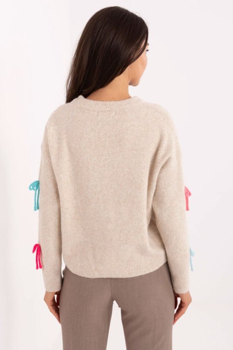 Sweter Damski Model PM-SW-SC82.41 Light Beige - Factory Price Factory Price Sweter Damski Model PM-SW-SC82.41 Light Beige - Factory Price Factory Price