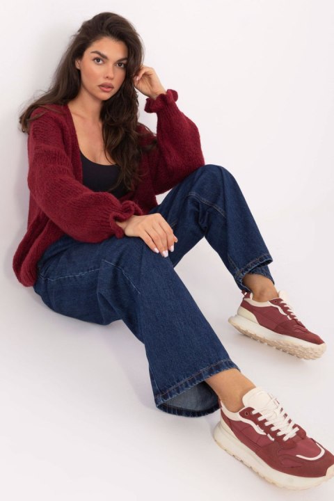 Sweter Kardigan Model MI-SW-0904.82 Bordo - Rue Paris Rue Paris Sweter Kardigan Model MI-SW-0904.82 Bordo - Rue Paris Rue Paris