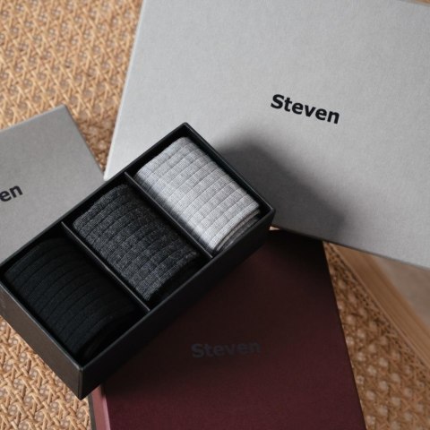 SKARPETY DAMSKIE 175 WEŁNA MERYNOS BOX 3PAK STEVEN