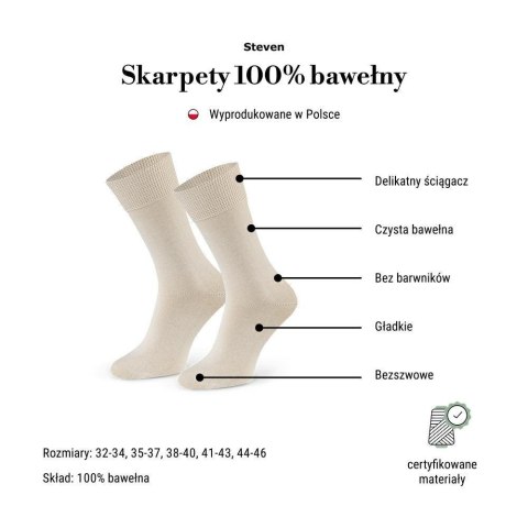 SKARPETY MĘSKIE 200 NATURALNE 100% BAWEŁNA STEVEN SKARPETY MĘSKIE 200 NATURALNE 100% BAWEŁNA STEVEN