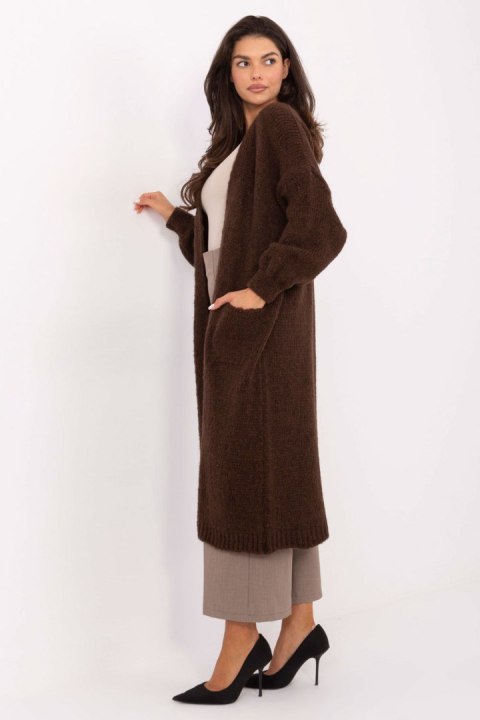 Sweter Kardigan Model MI-SW-WM6155.82 Dark Brown - Italy Moda Italy Moda Sweter Kardigan Model MI-SW-WM6155.82 Dark Brown - Italy Moda Italy Moda