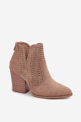 Botki Model S.Barski HY51-060 Beige - Step in style Step in style