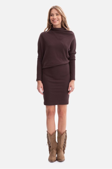 Sukienka Model B309 Gorzka Czekolada - BeWear BeWear