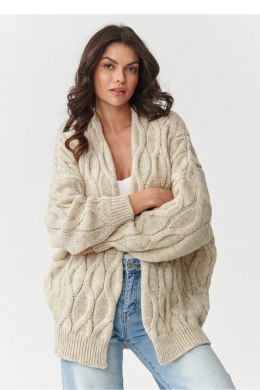 Sweter Kardigan Model S163 Beige Melange - Makadamia Makadamia