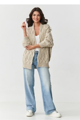 Sweter Kardigan Model S163 Beige Melange - Makadamia Makadamia
