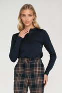 Bluzka polo ze stójką B195 Navy - Nife Nife