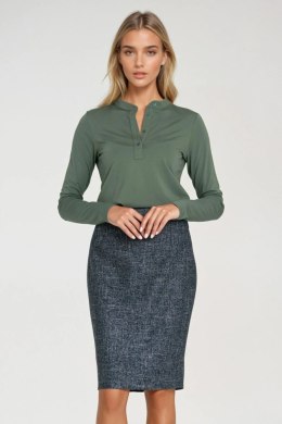 Bluzka polo ze stójką B195 Oliwka - Nife Nife