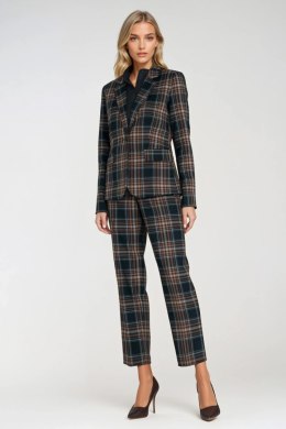 Klasyczny żakiet w granatową kratkę Z87 Navy - Nife Nife