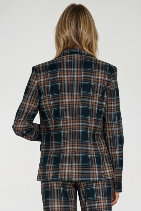 Klasyczny żakiet w granatową kratkę Z87 Navy - Nife Nife