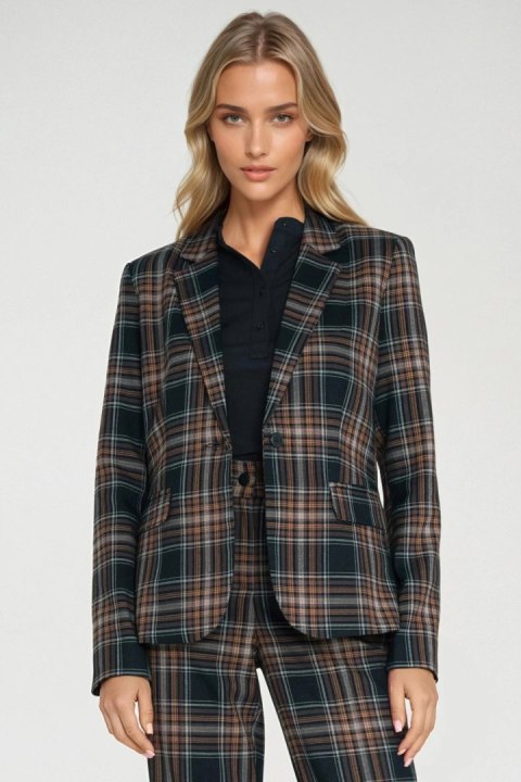 Klasyczny żakiet w granatową kratkę Z87 Navy - Nife Nife