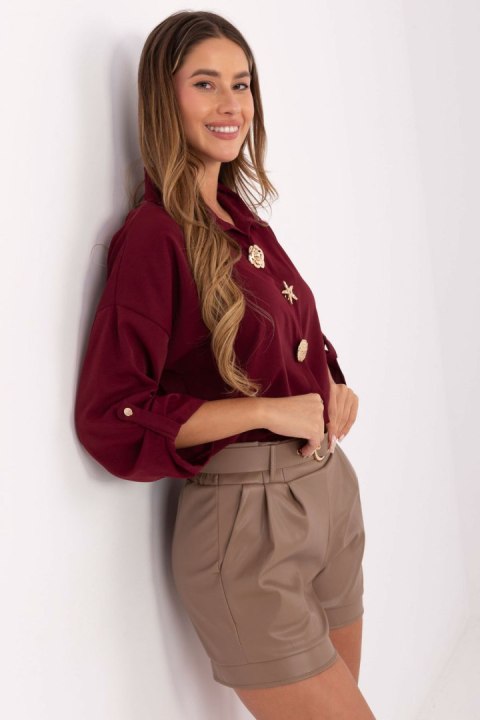 Koszula Damska Model MI-KS-4192.34 Bordo - Rue Paris Rue Paris